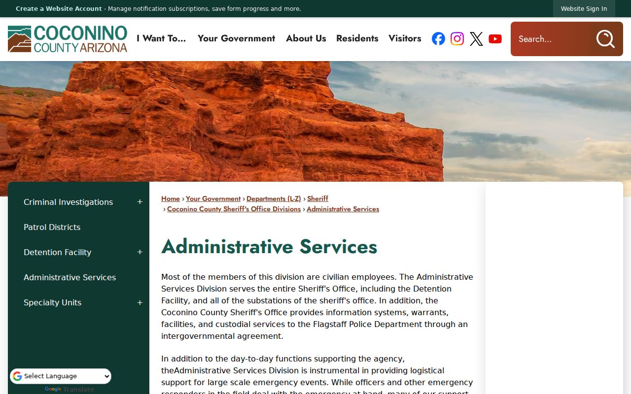 Coconino County Sheriff Warrants Section duties